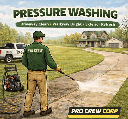 Pressure Washing Driveway and Walkway